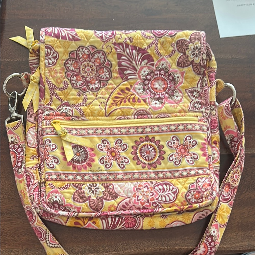 Vera Bradley Pink and Yellow Floral Crossbody Bag